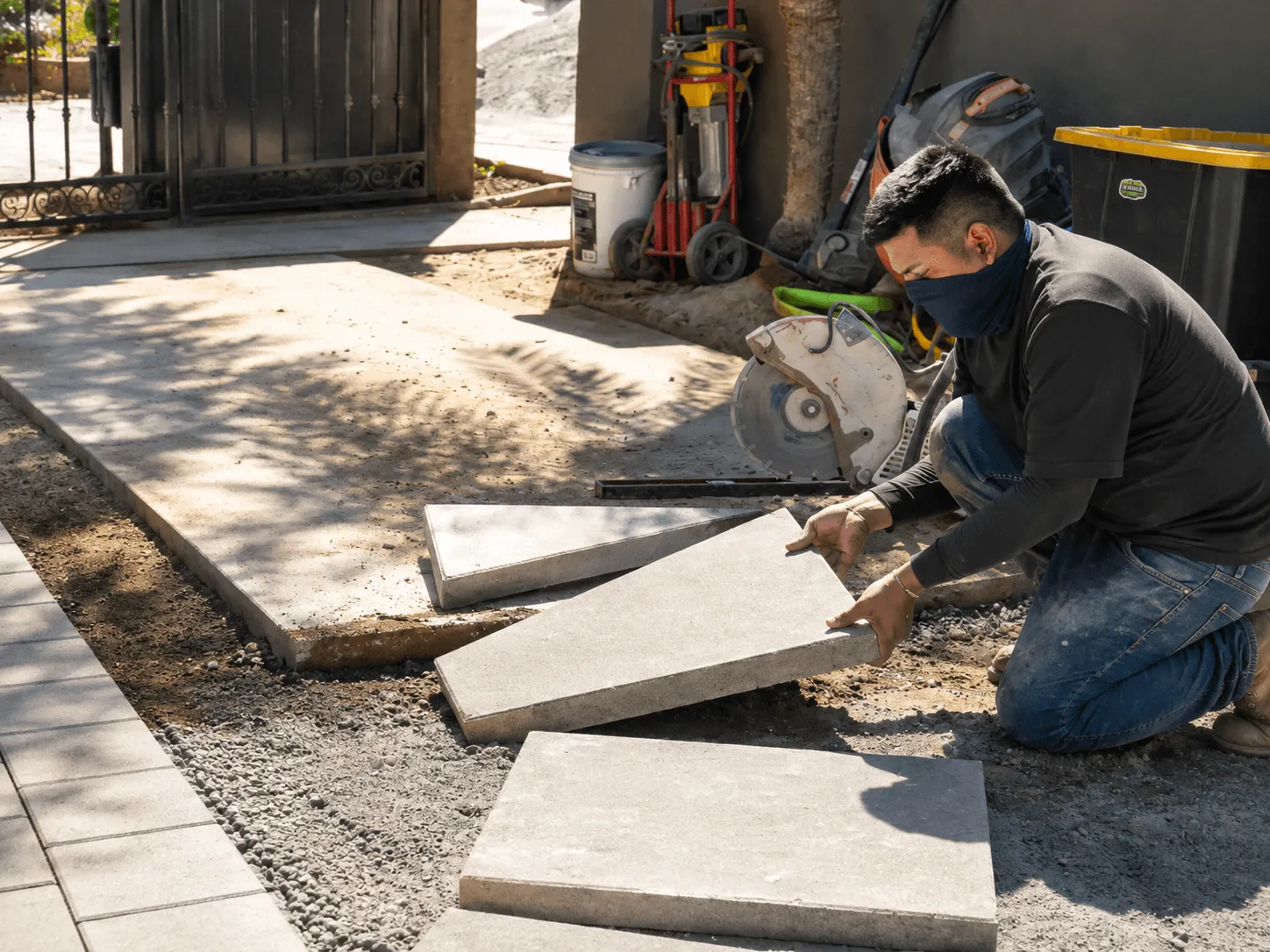 Jakes Construction crew completing a residential driveway installation San Diego