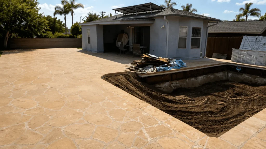 Pool demolition San Diego transforming an unused swimming pool into usable backyard space